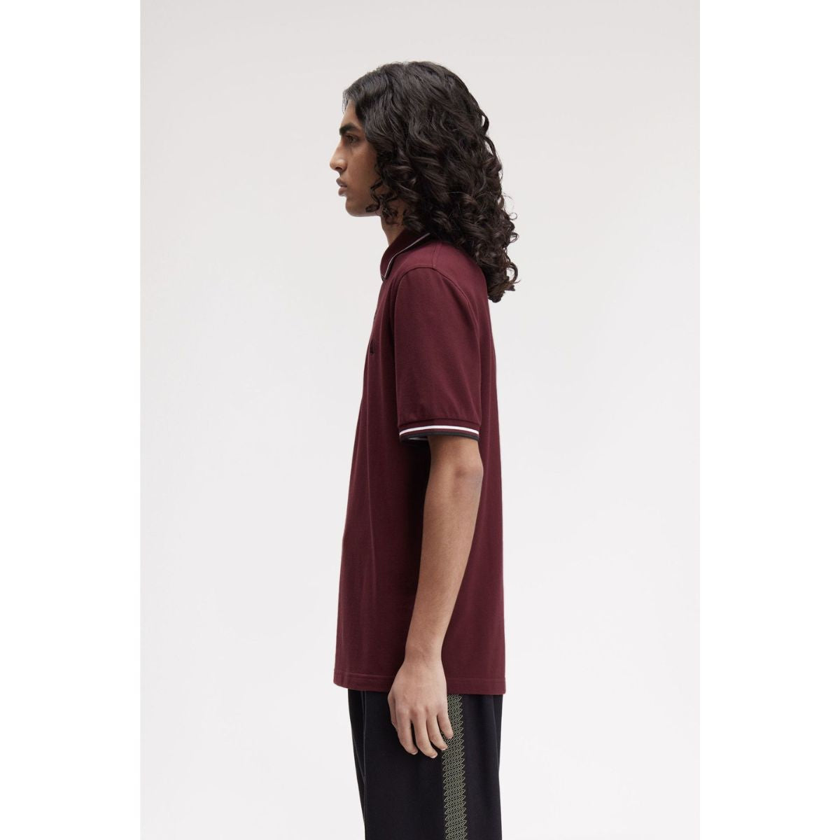 Fred Perry England Twin-Tipped Shirt — Oxblood/White/Black