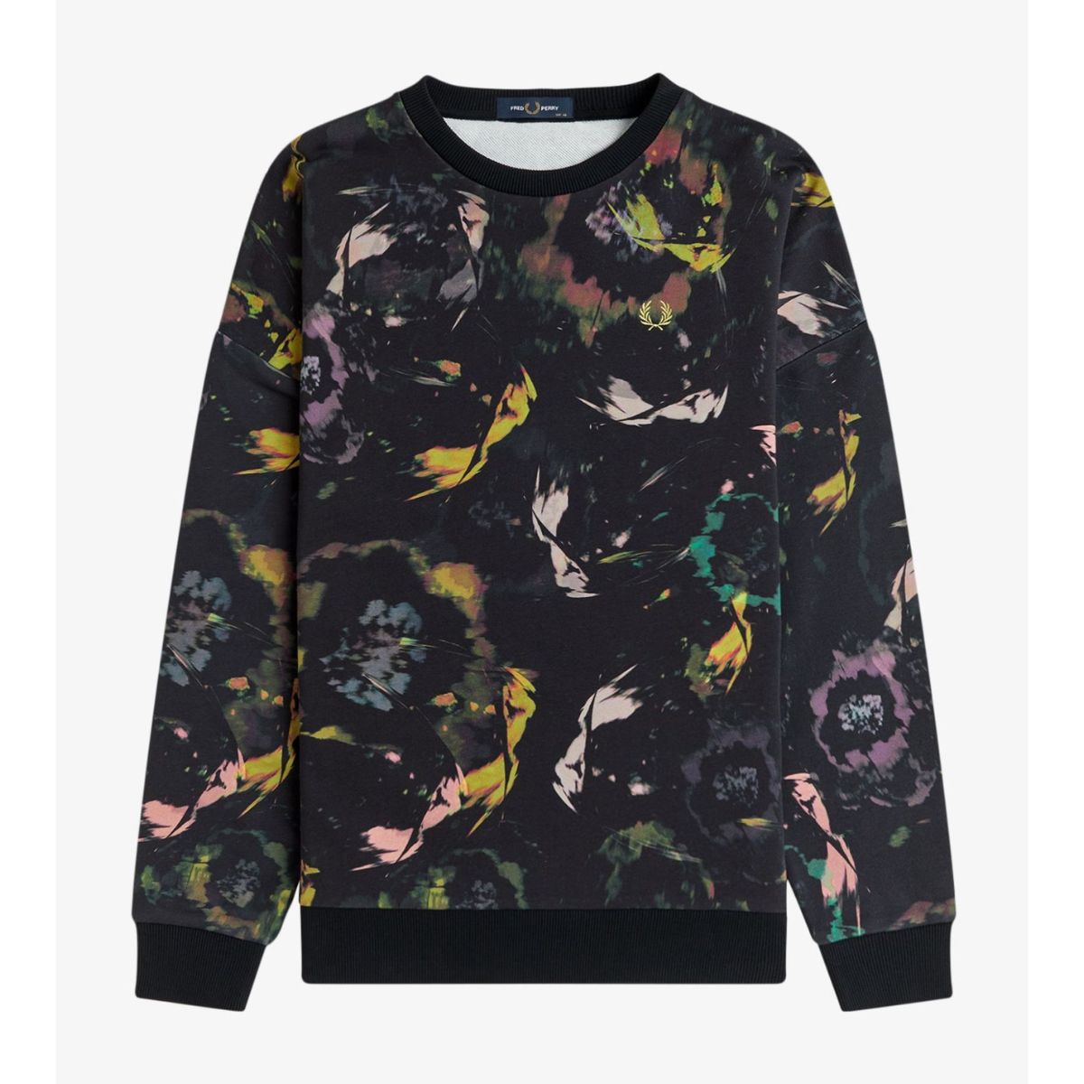 Fred Perry Floral Print Sweatshirt — Black