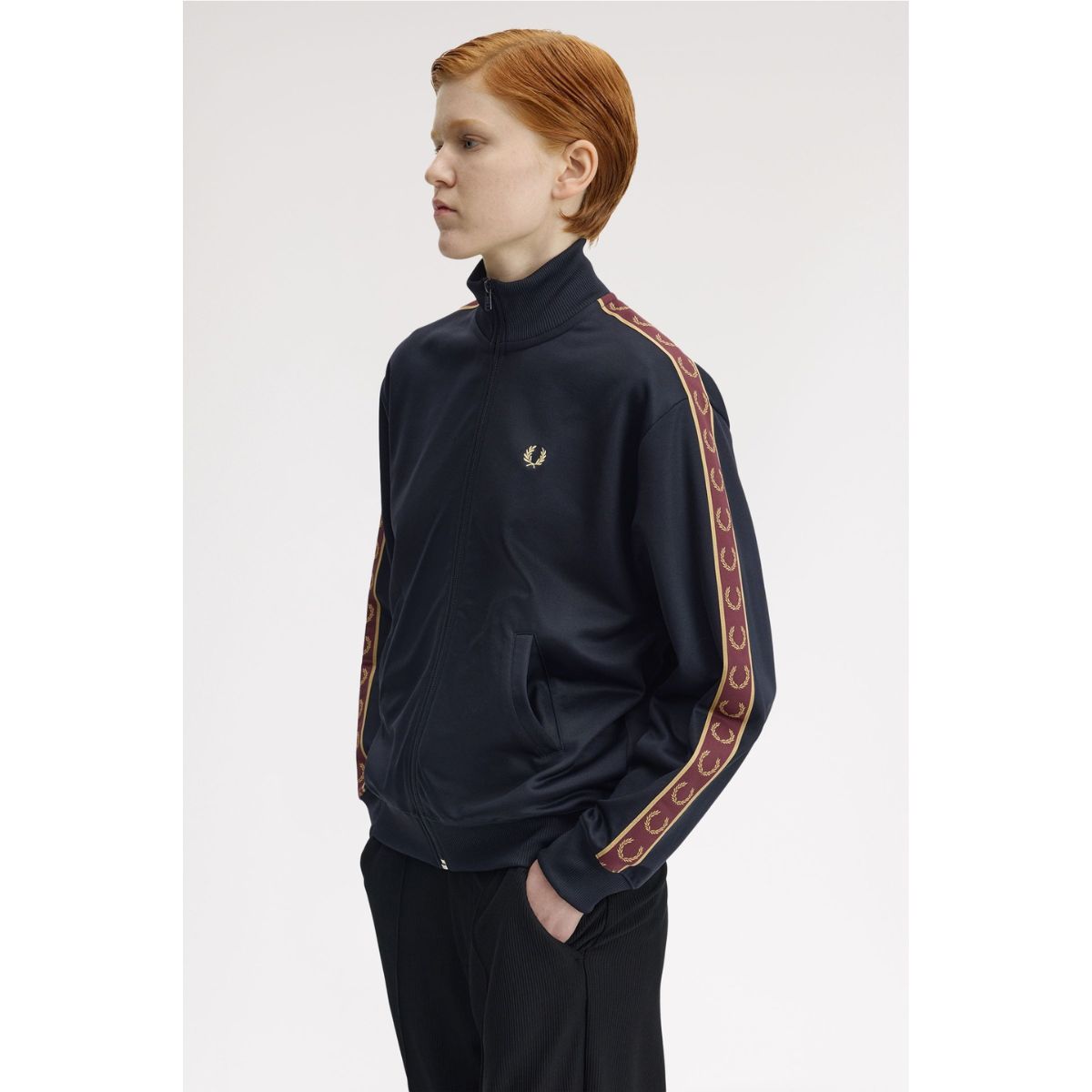 Fred Perry Taped Track Jacket — Navy - Public Mercantile