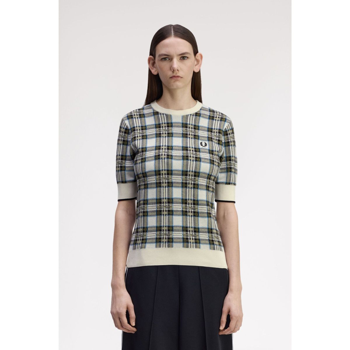 Chemise en tricot vichy Fred Perry — Rouge brûlé