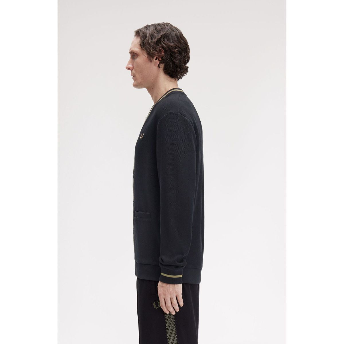 Pull ras du cou classique Fred Perry - Vert nuit