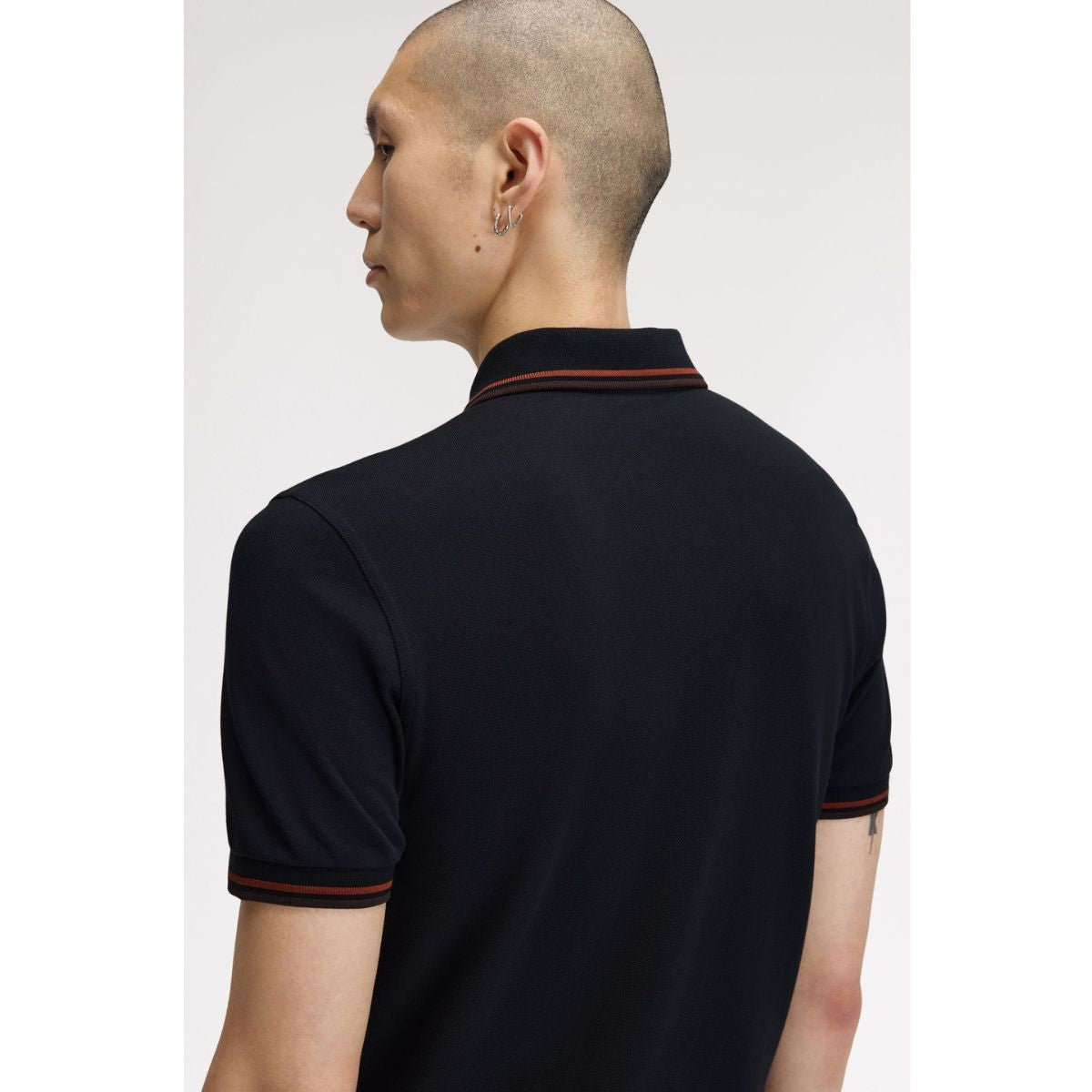 Fred Perry Twin Tipped Polo Shirt - Navy / Brandy / Rich Brown
