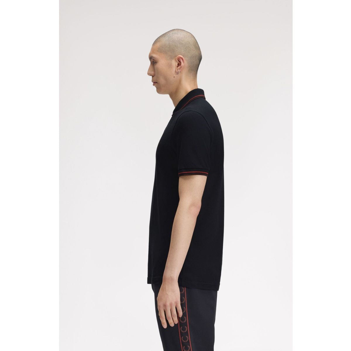 Fred Perry Twin Tipped Polo Shirt - Navy / Brandy / Rich Brown