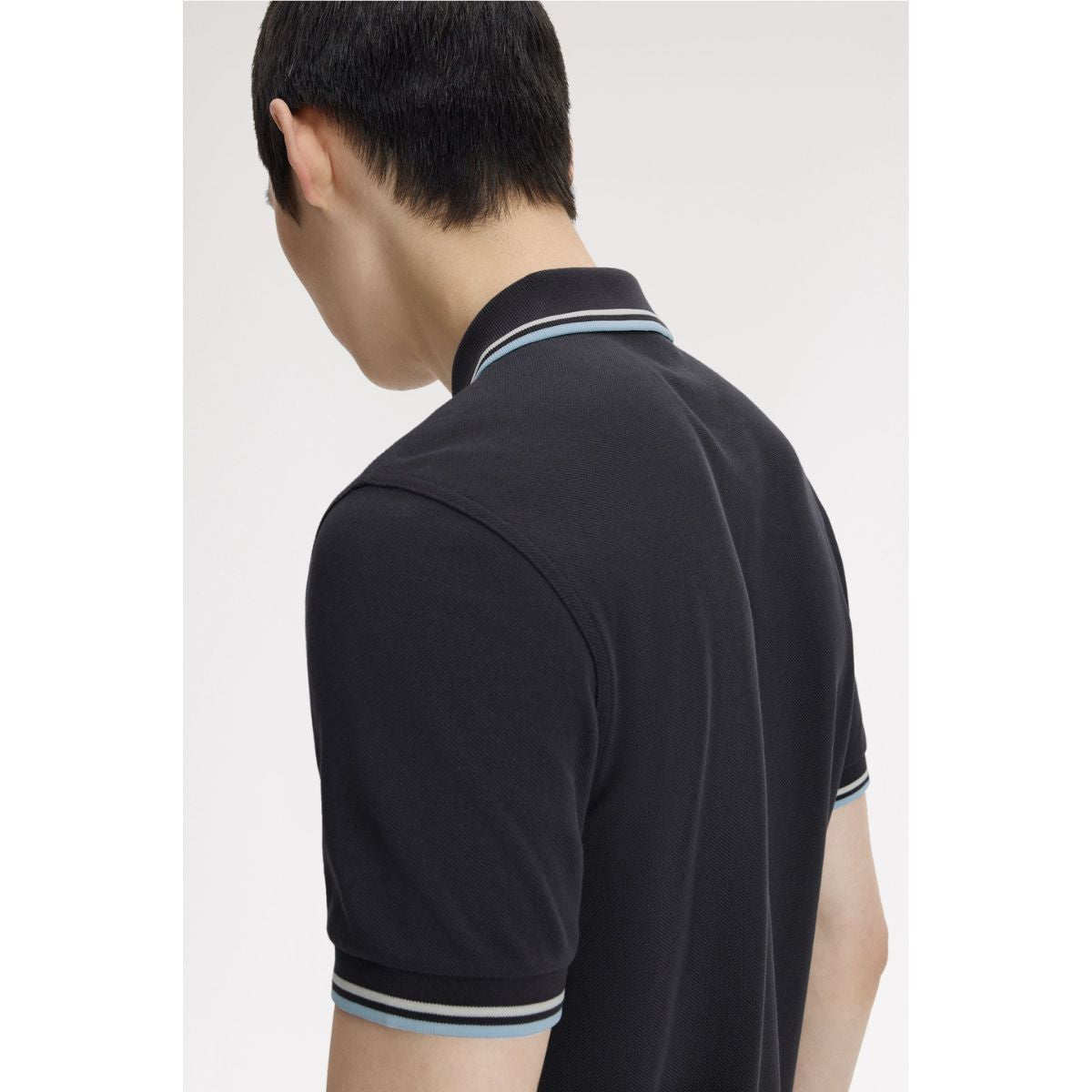 Fred Perry Twin Tipped Polo Shirt - Anchor Grey / Ecru / Ball Boy Blue