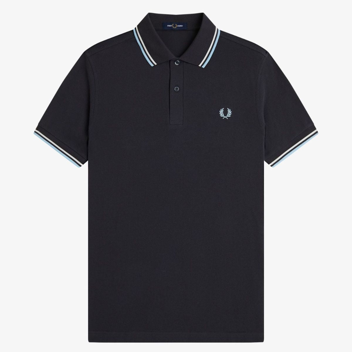 Fred Perry Twin Tipped Polo Shirt - Anchor Grey / Ecru / Ball Boy Blue
