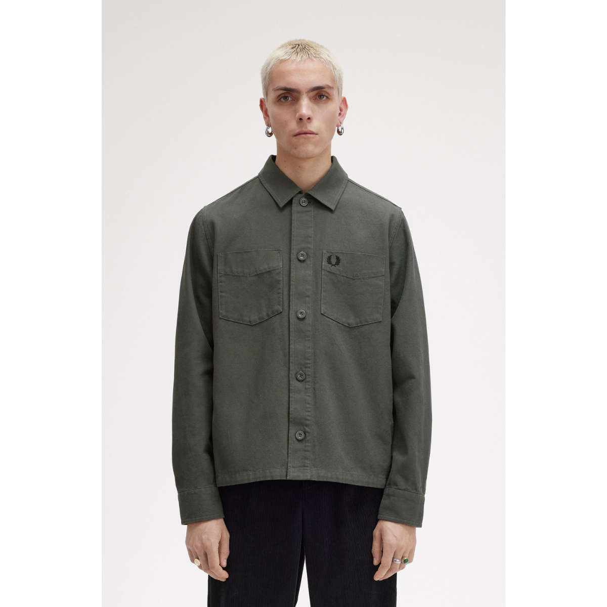 Fred Perry Canvas Overshirt - Field Green - Public Mercantile