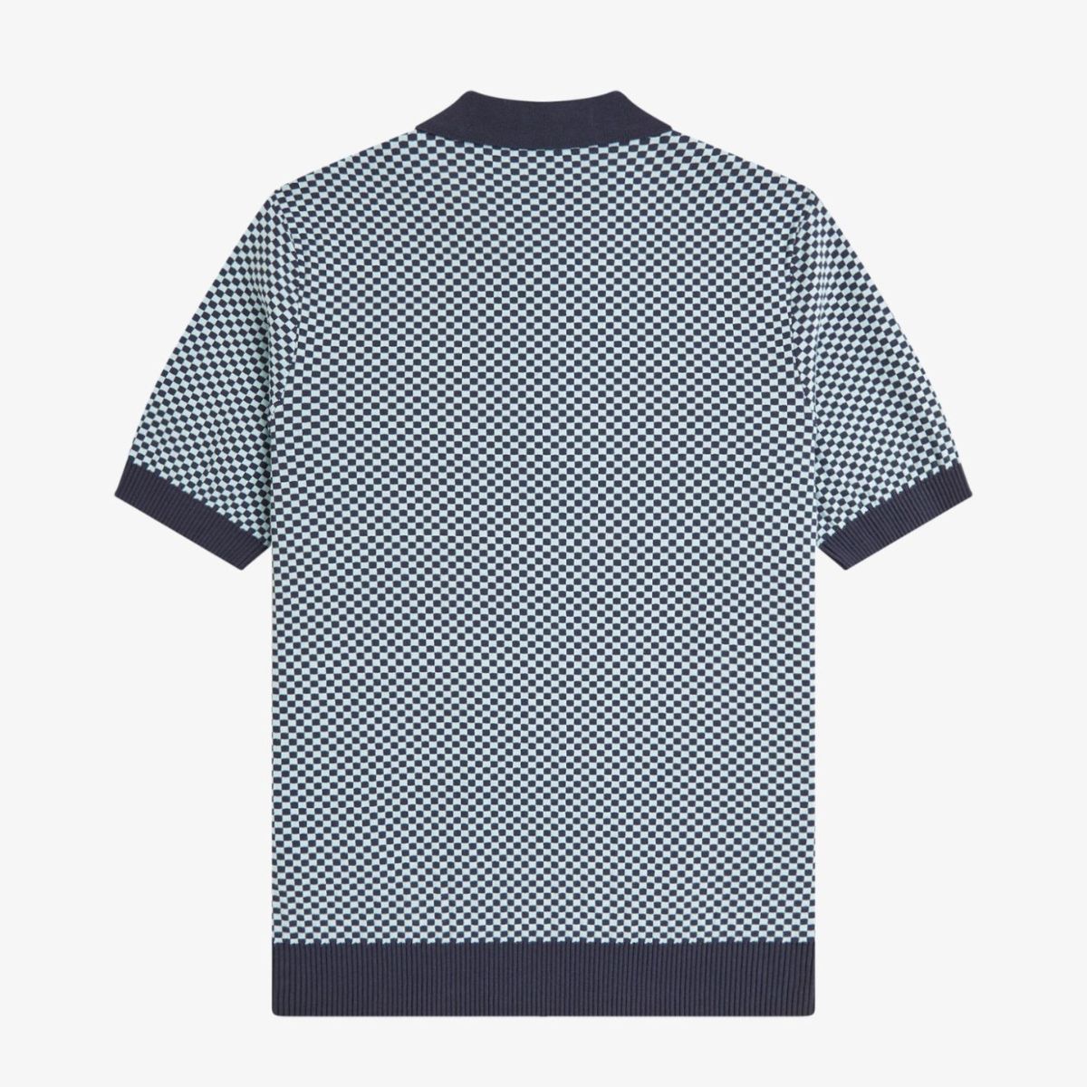 Fred Perry Chequerboard Knitted Shirt - Dark Airforce