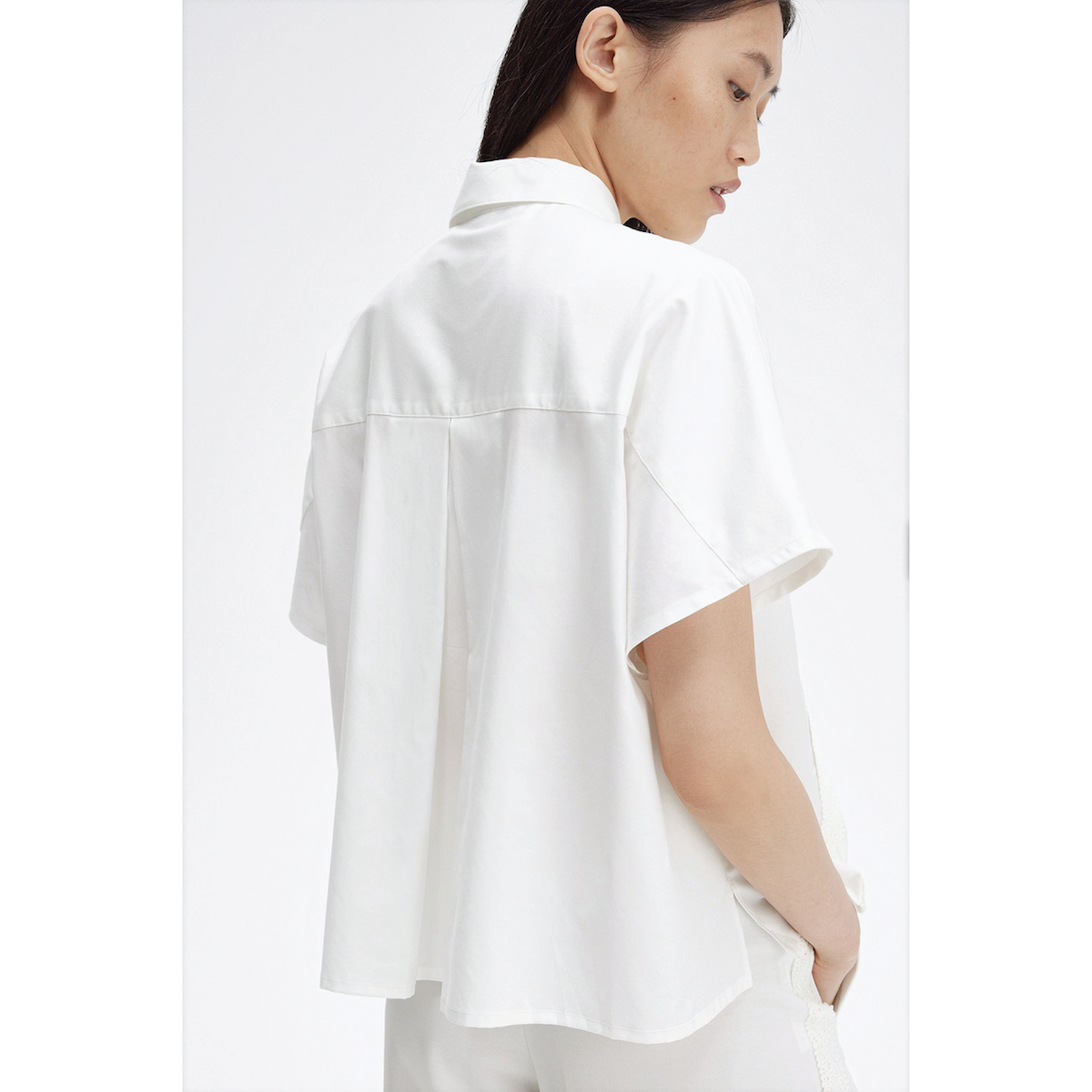 Fred Perry Lace Tape Shirt — Snow White - Public Mercantile