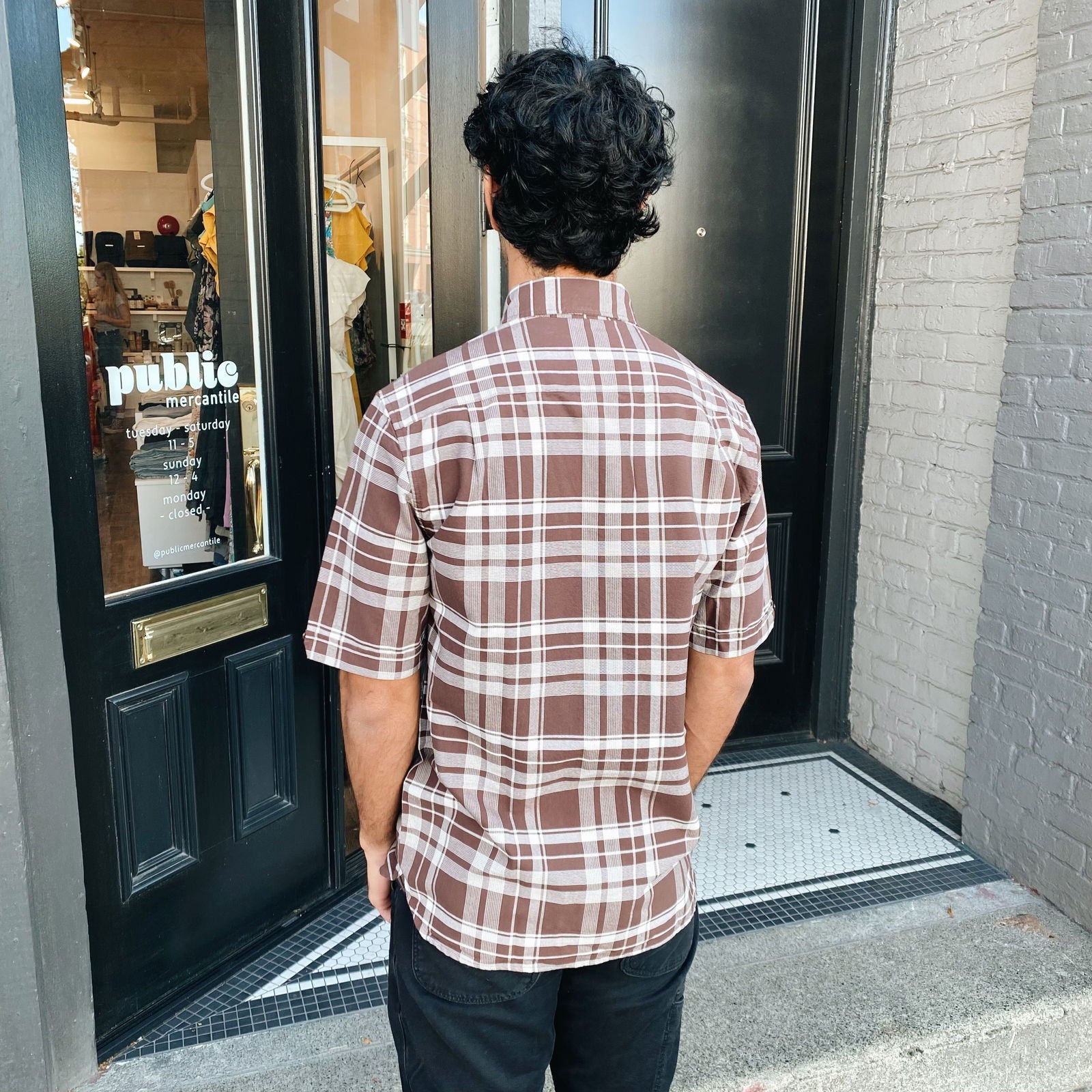 Fred Perry Short Sleeve Tartan Shirt - Carrington Brick - Public Mercantile