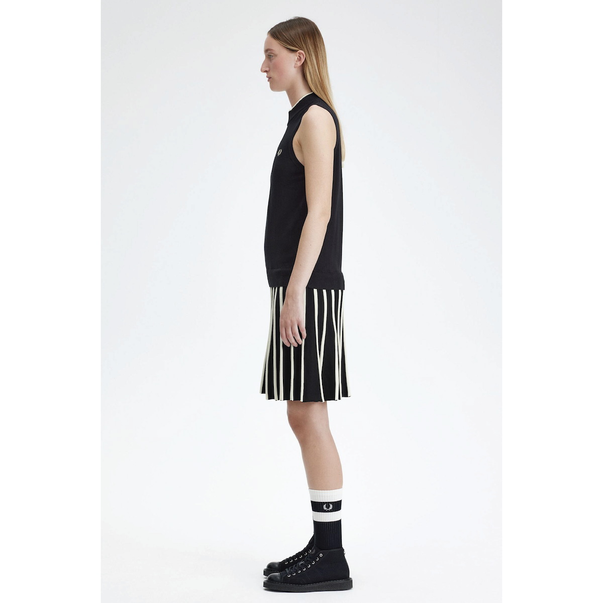Fred Perry Striped Knitted Dress — Black - Public Mercantile