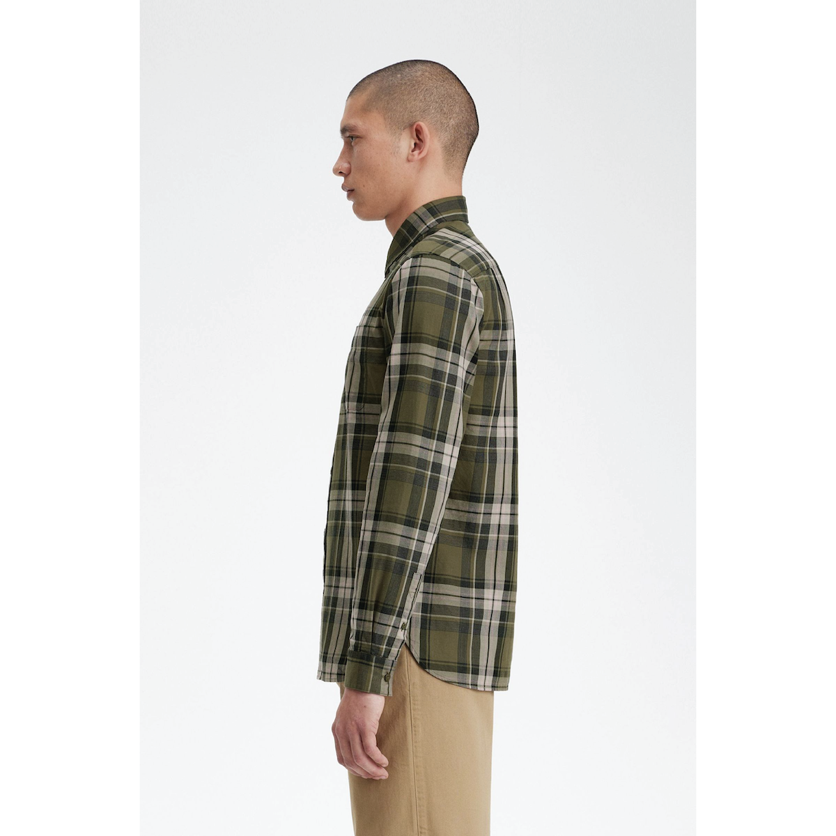 Fred Perry Tartan Twill Shirt - Uniform Green - Public Mercantile