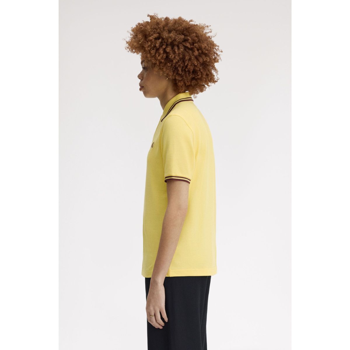 Fred Perry Twin-Tipped Shirt - Lemon Barley / Oxblood - Public Mercantile