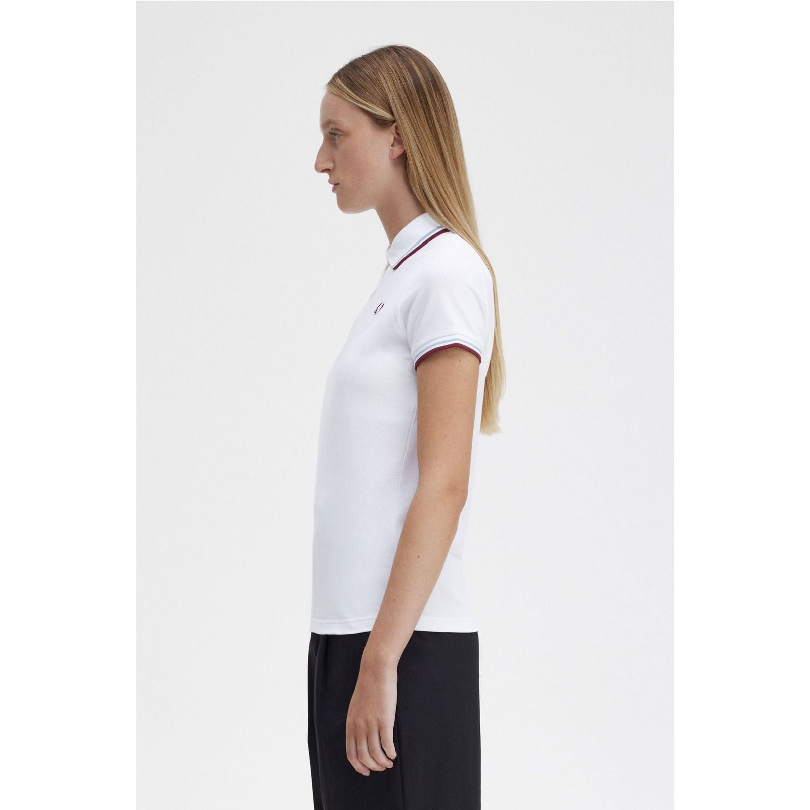 Fred Perry Twin-Tipped Shirt - White/Maroon - Public Mercantile