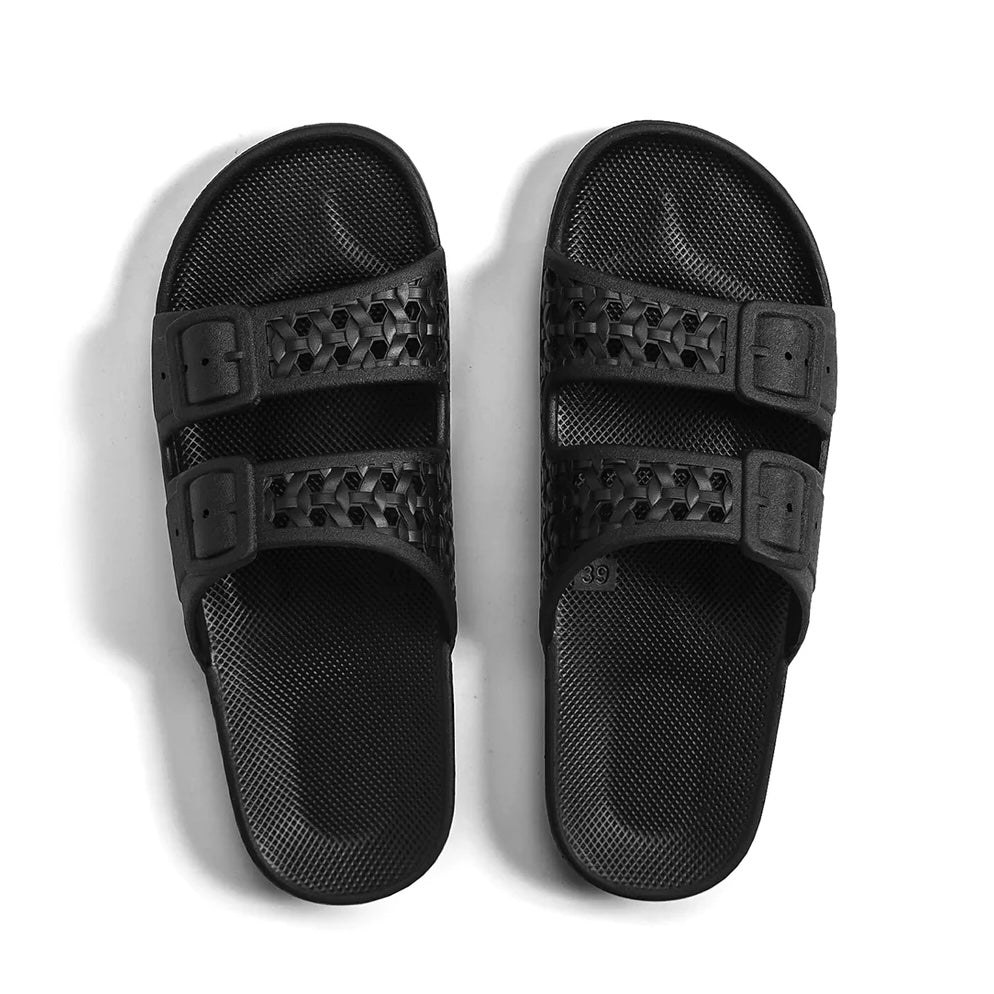 Freedom Moses Paz Slides — Black - Public Mercantile