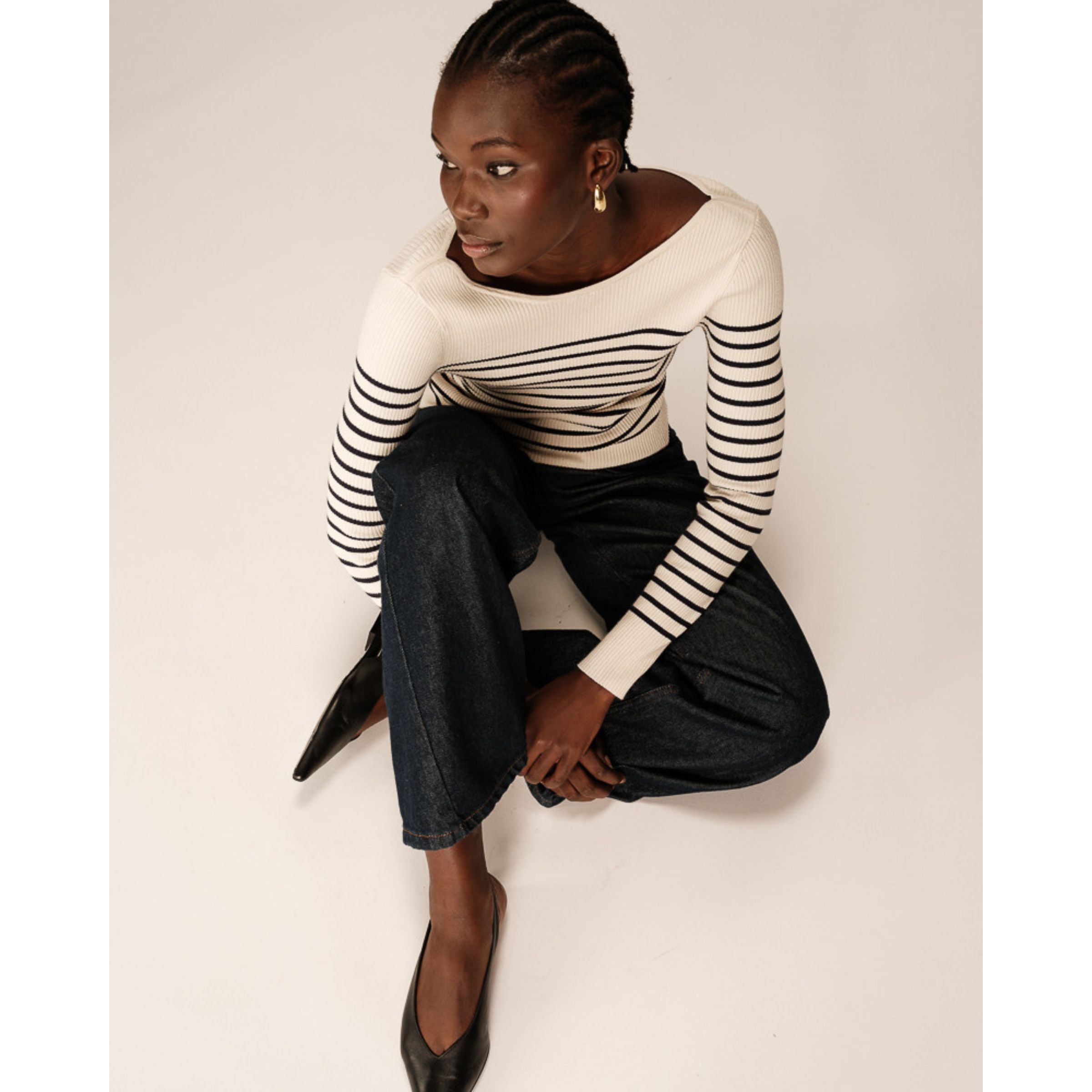 Pacome Striped Breton Top — Marine - Public Mercantile