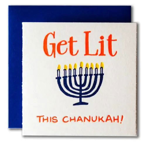 Get Lit This Chanukah Tiny Holiday Card - Public Mercantile
