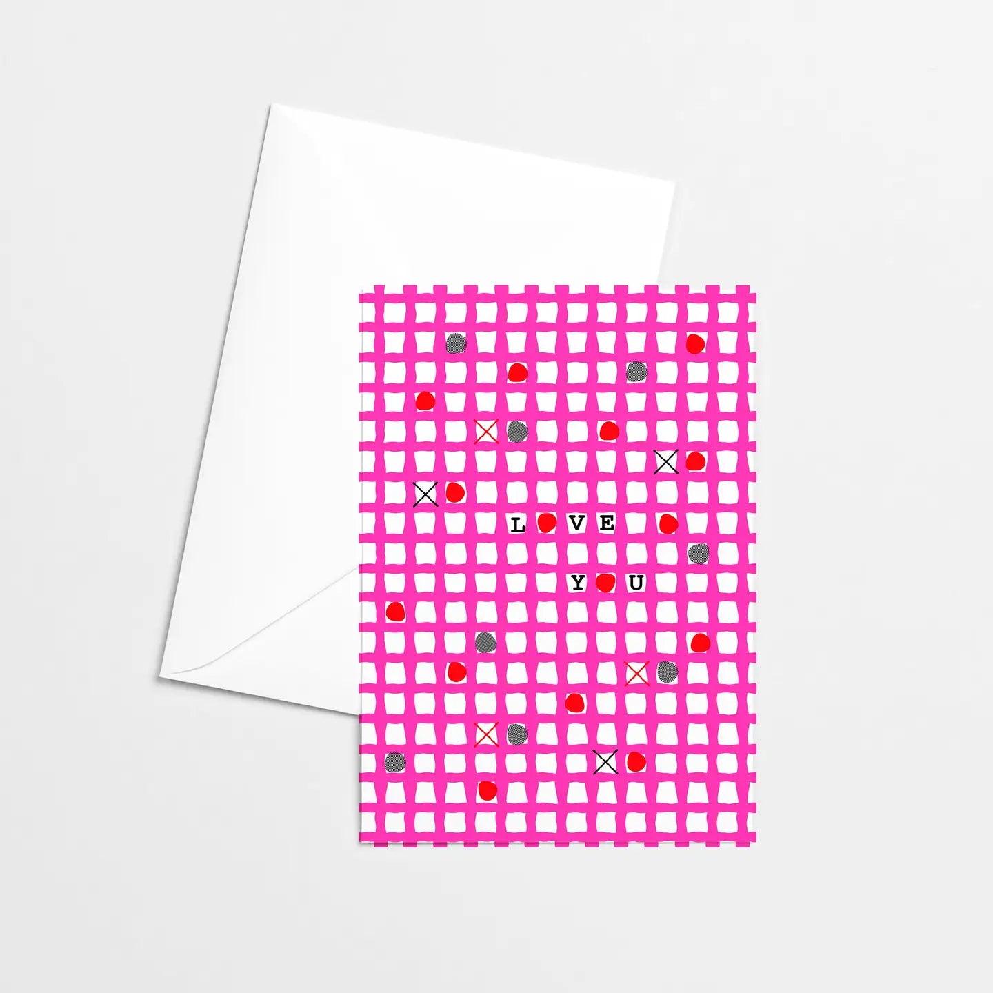 Gingham Love Risograph Card