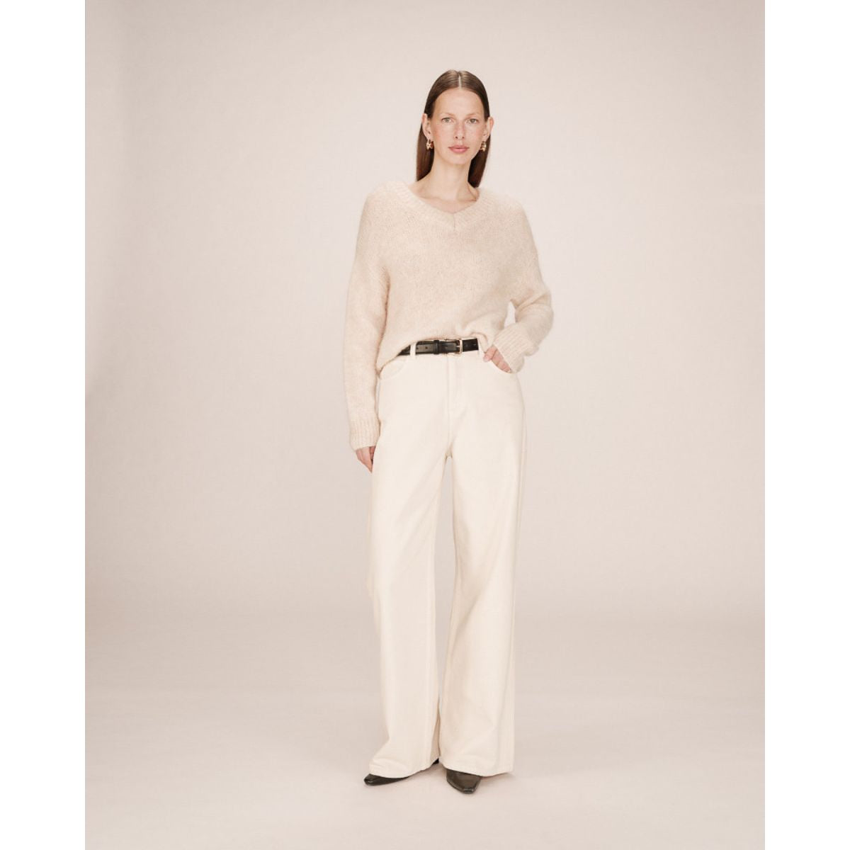 Pull Natalino en mélange d'alpaga — Écru