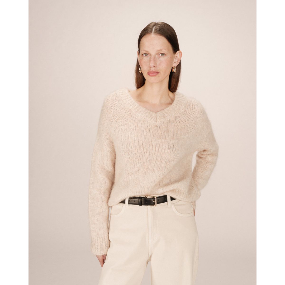 Pull Natalino en mélange d'alpaga — Écru
