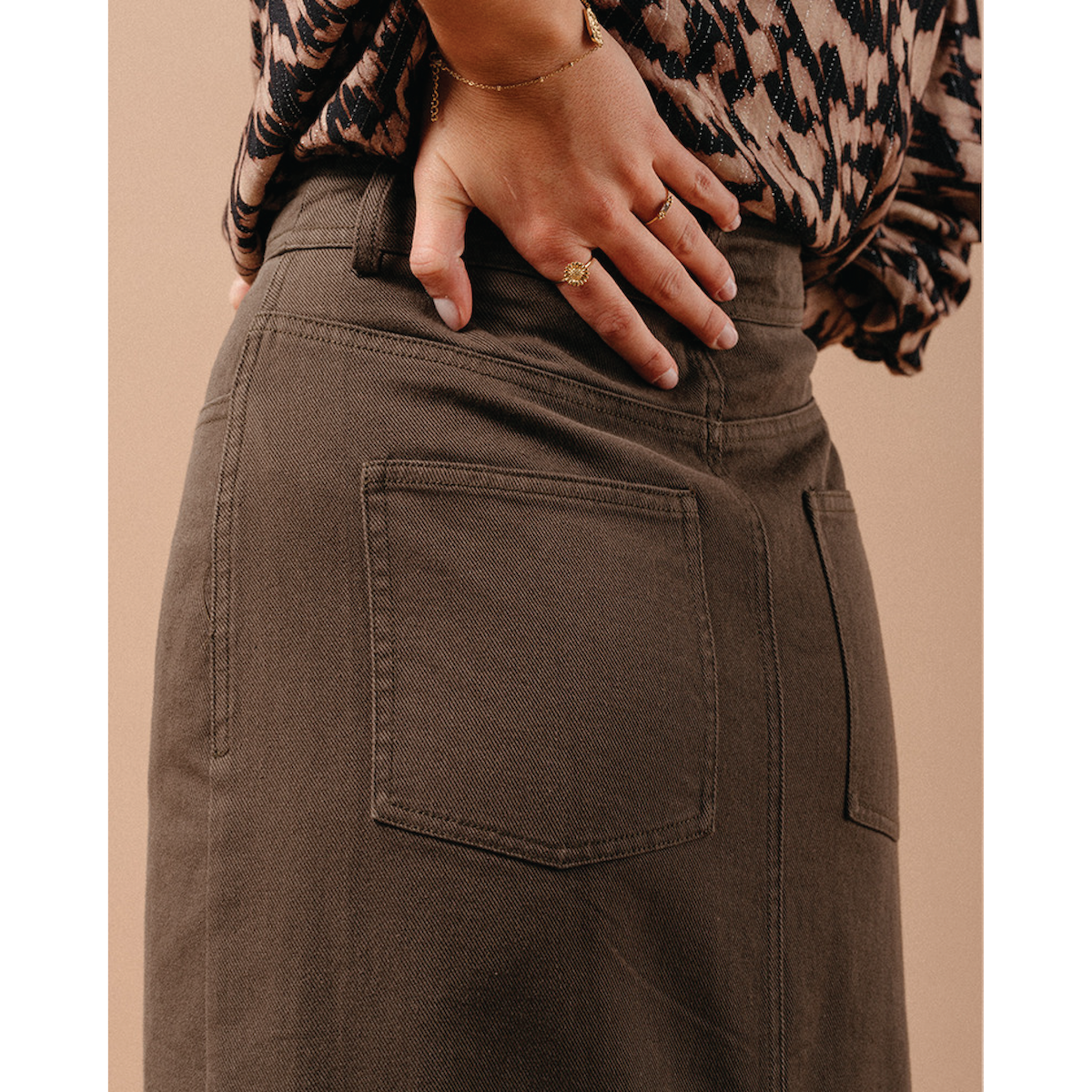 Grace & Mila Paris Maureen Skirt — Khaki - Public Mercantile