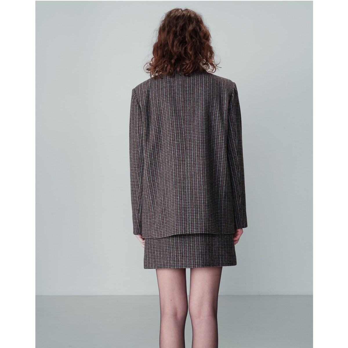 Grace & Mila Paris Novel Plaid Blazer — Anthracite - Public Mercantile