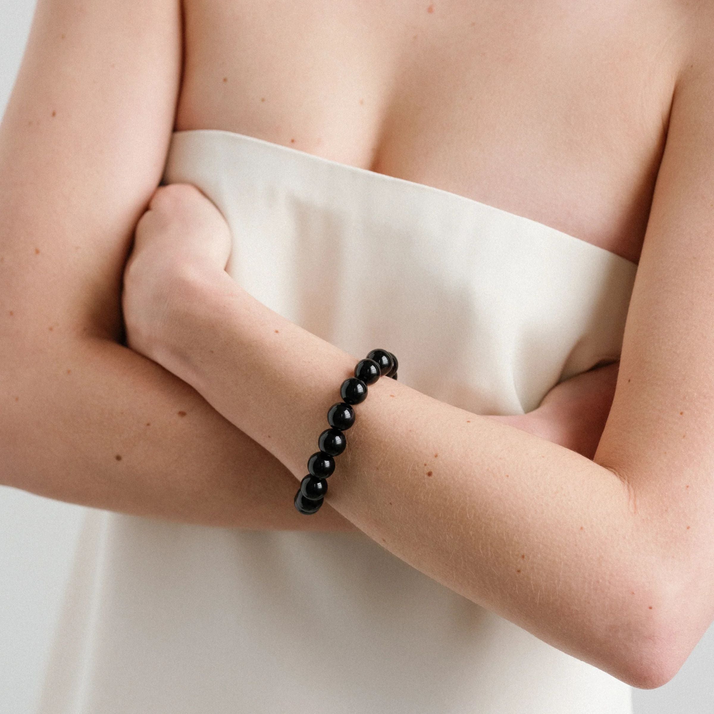 Bracelet Grande Boule Tourmaline Noire — Lisbeth