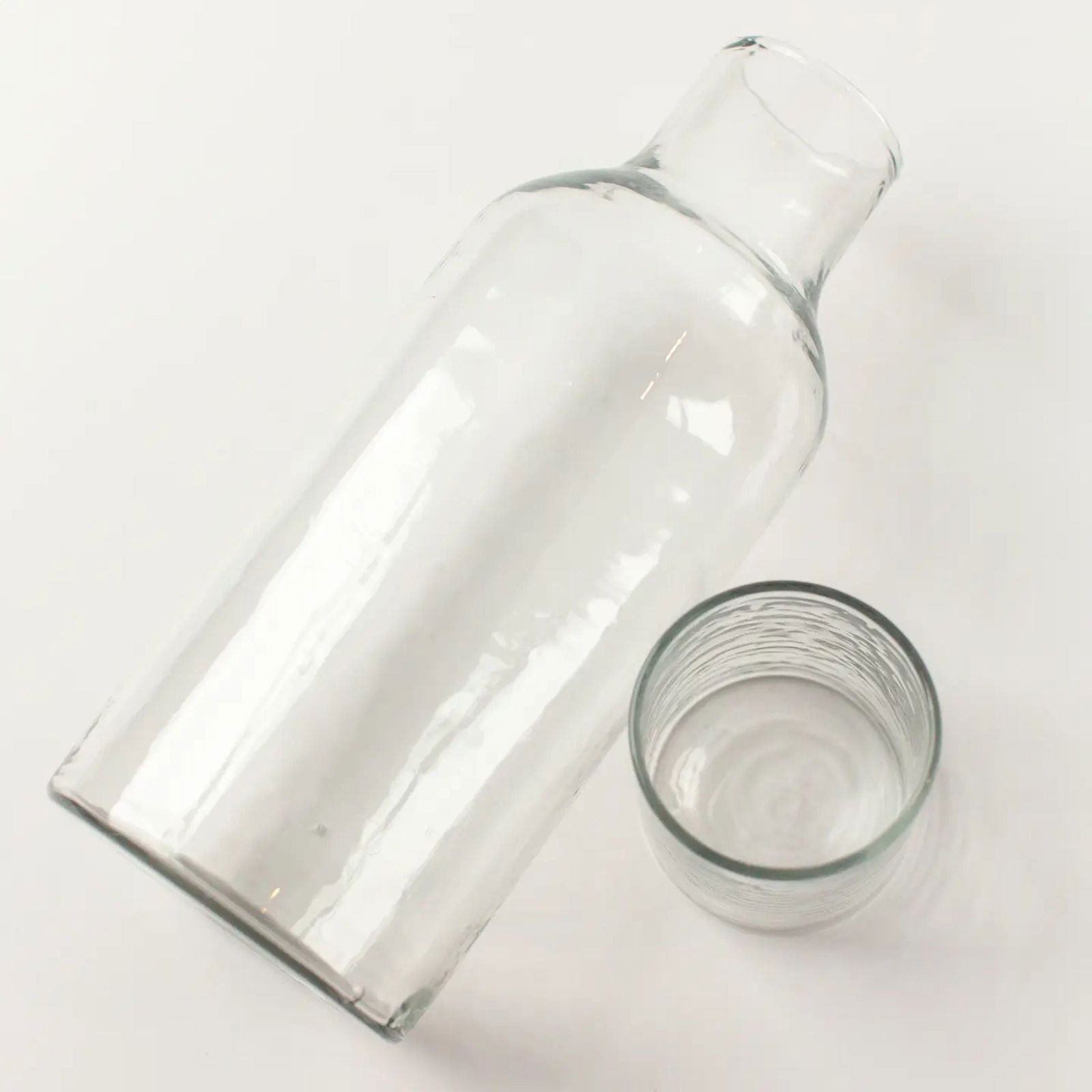Hammered Glass Water Decanter with Drinking Glass - Public Mercantile