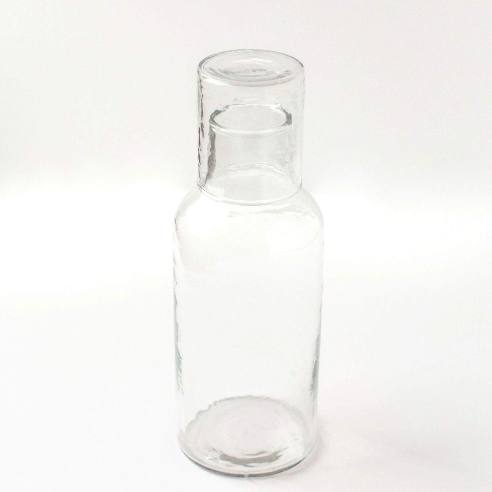 Hammered Glass Water Decanter with Drinking Glass - Public Mercantile