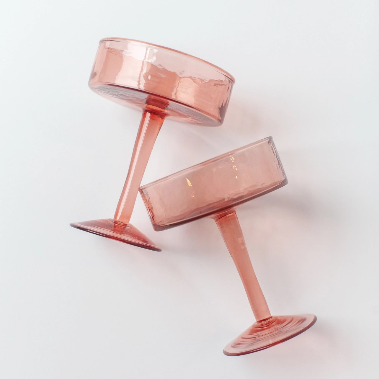 Handblown Hammered Coupe Cocktail Glass