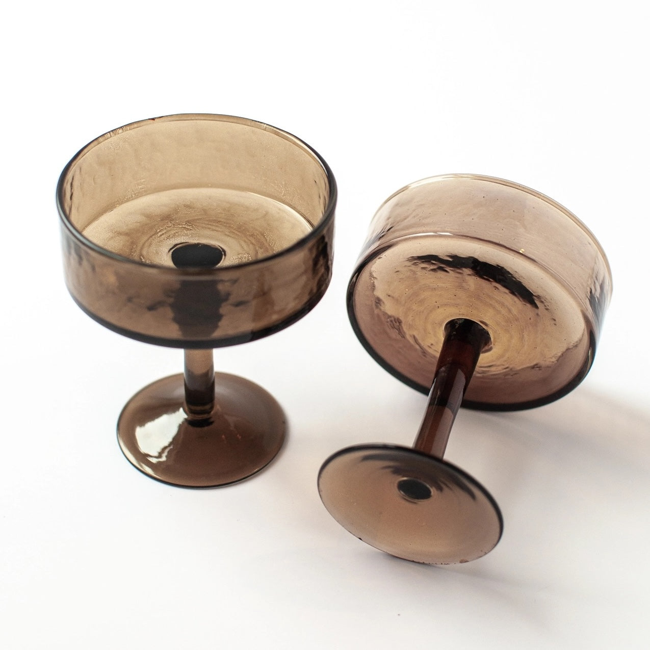 Handblown Hammered Coupe Cocktail Glass