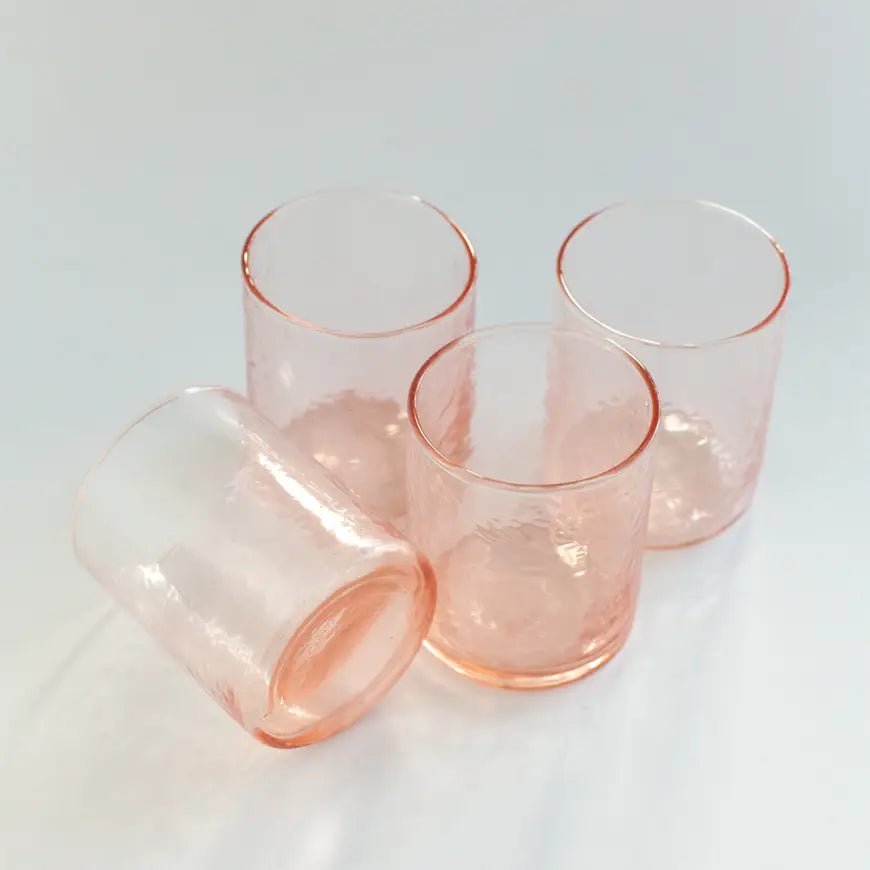 Handblown Hammered Drinking Glass