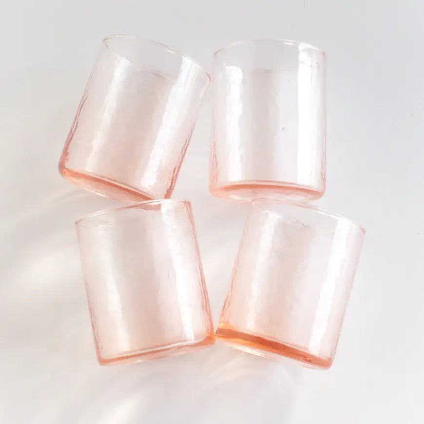 Handblown Hammered Drinking Glass