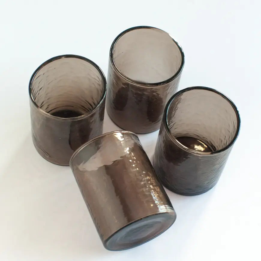 Handblown Hammered Drinking Glass