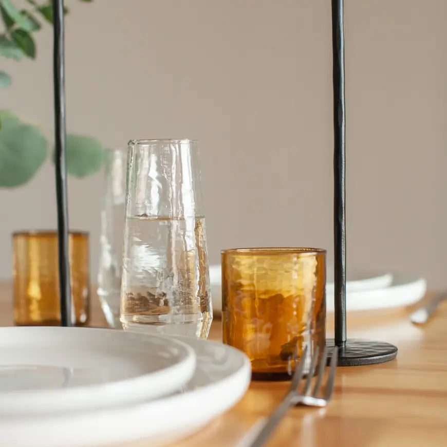 Handblown Hammered Drinking Glass