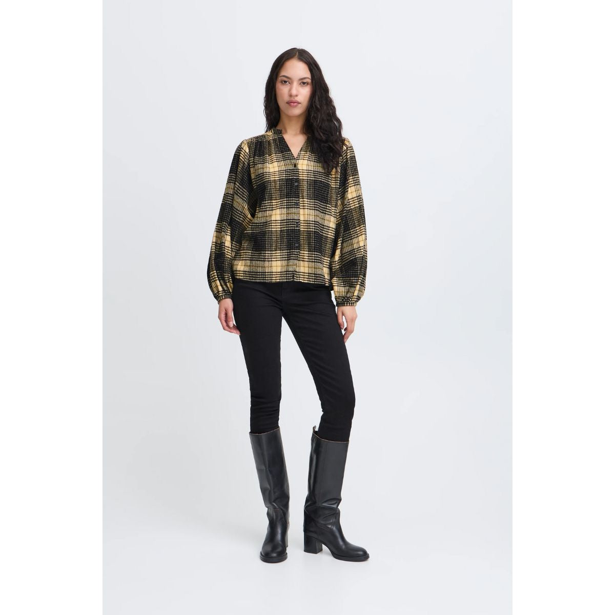 Esiva Plaid Cotton Shirt — Black & Butter
