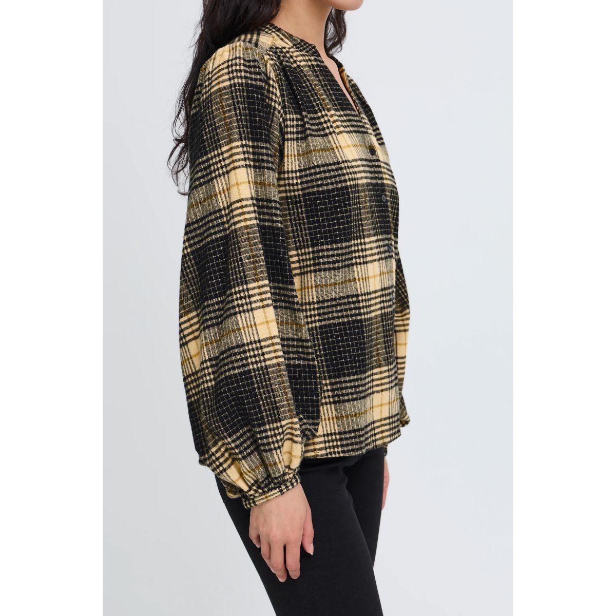 Esiva Plaid Cotton Shirt — Black & Butter
