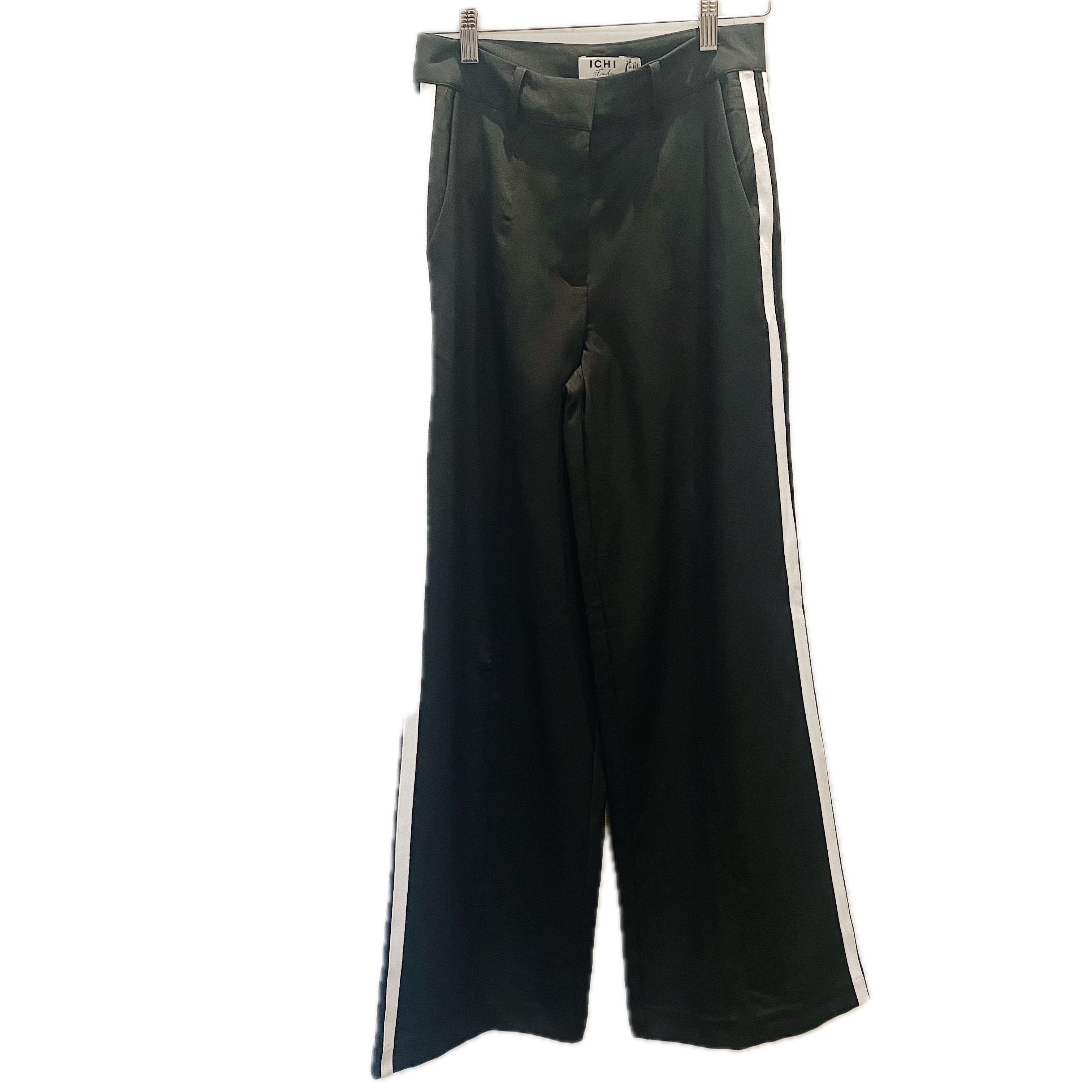 Folavi Twin Stripe Trousers — Black