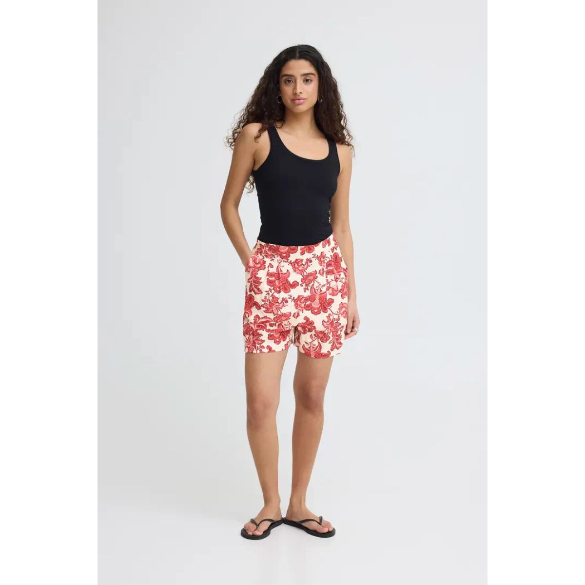 Gilvis Floral Shorts — Red - Public Mercantile