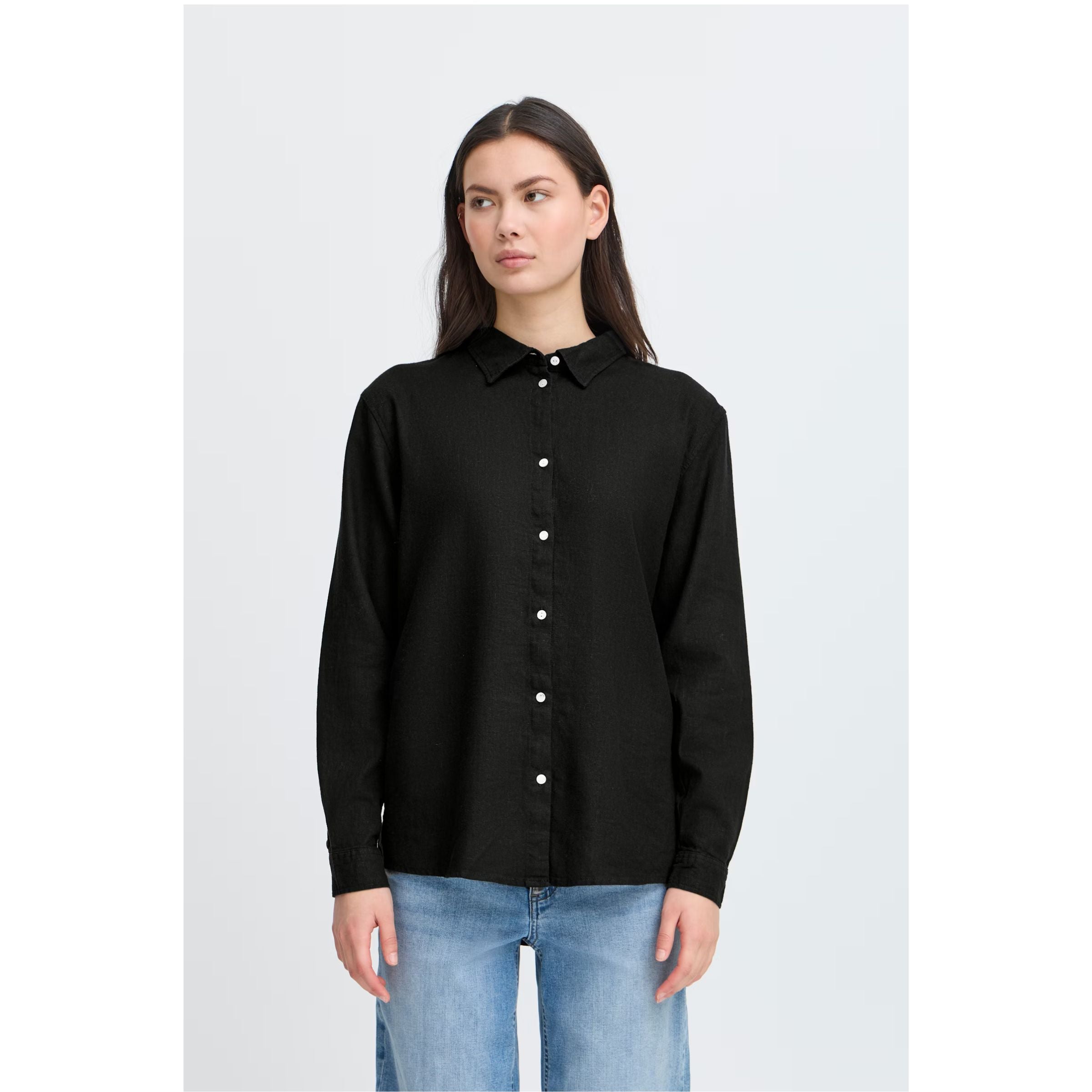 Chemise boutonnée Linno — Noire