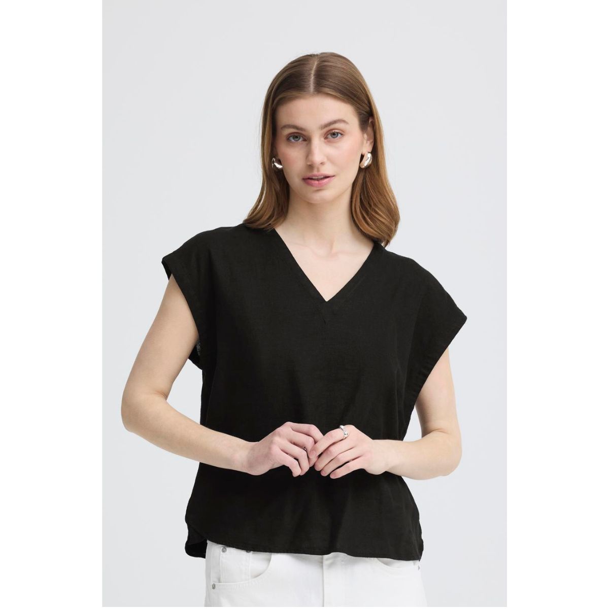 Linno Linen Top — Black - Public Mercantile