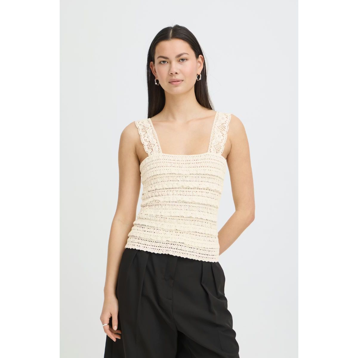 Marla Crochet Knit Top — Cloud Dancer - Public Mercantile