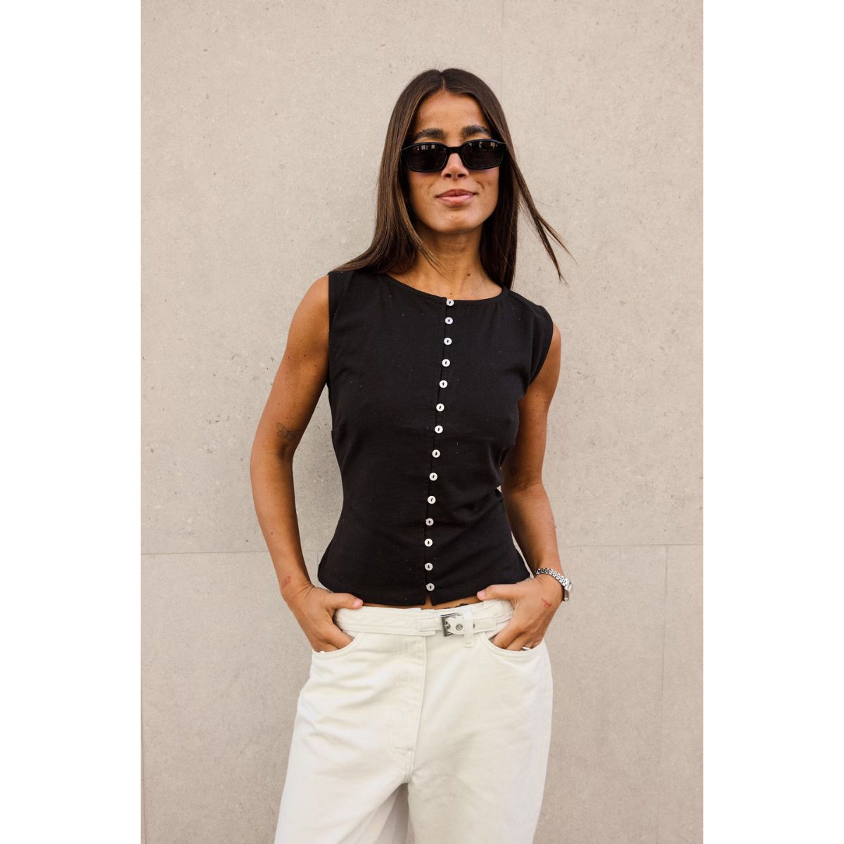 Chemise boutonnée Linno — Écru