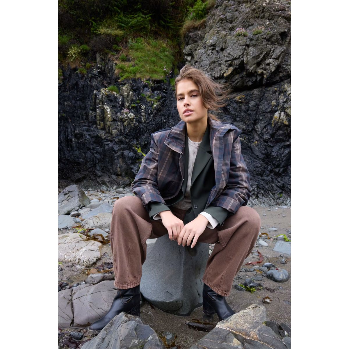 Toronto Cotton Jacket — Navy Plaid - Public Mercantile