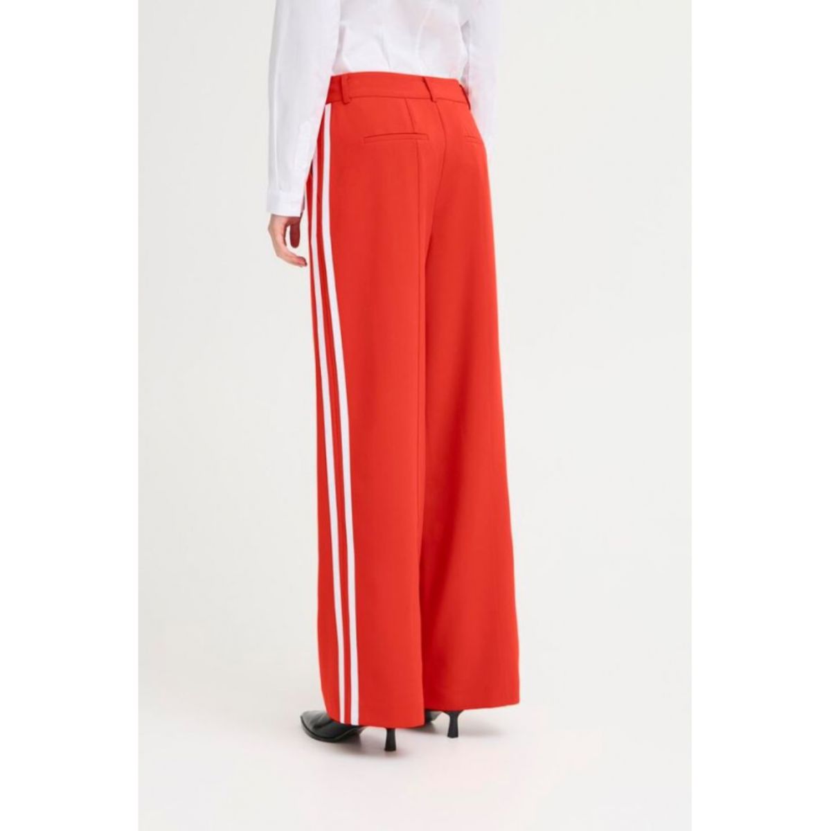 Folavi Twin Stripe Trousers — Black