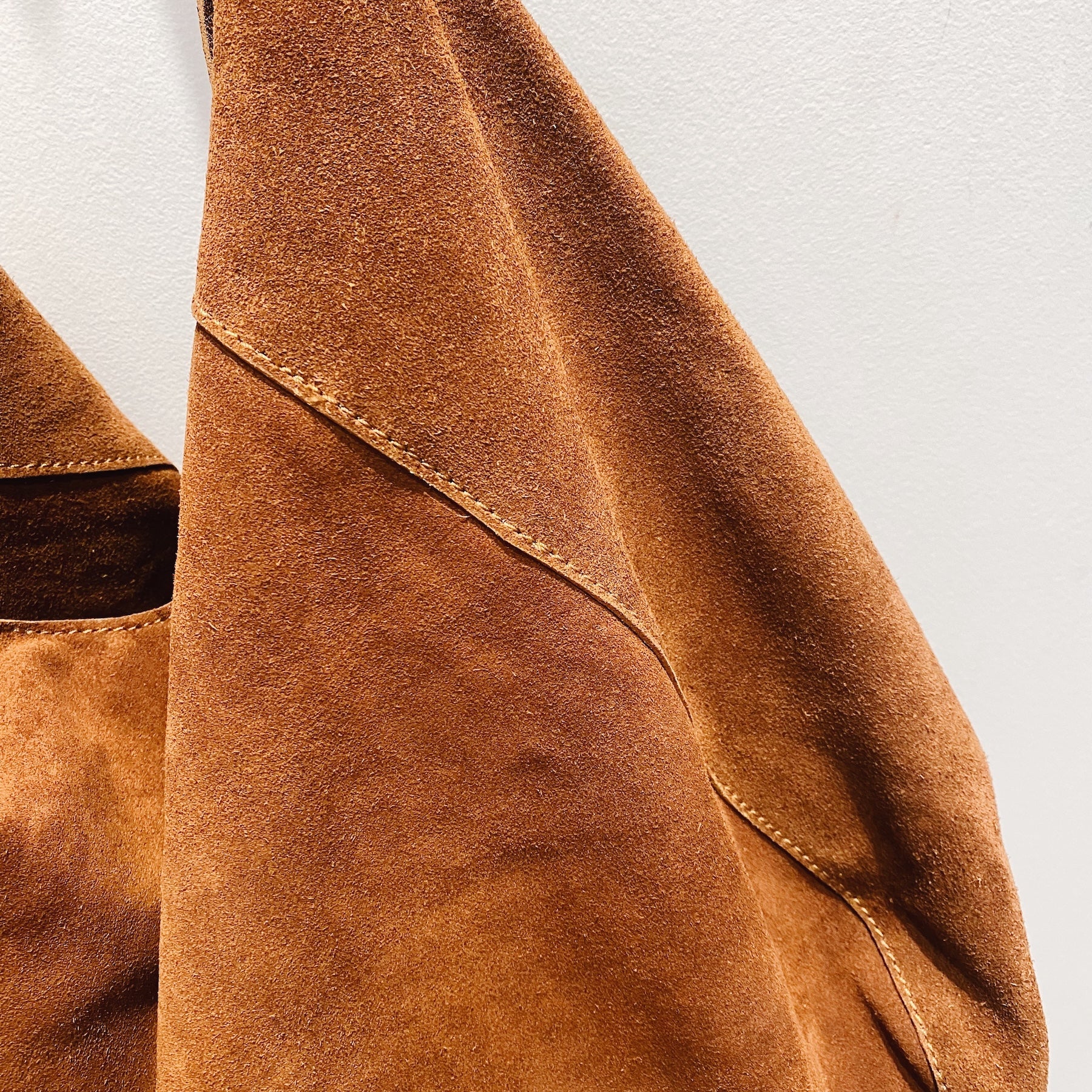 Split Leather Tote — Tobacco