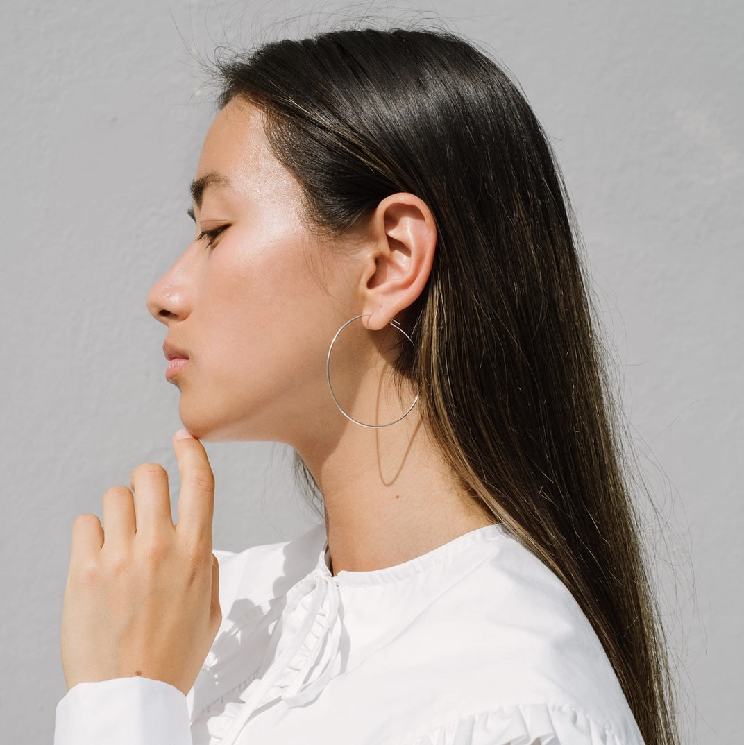 Pull-Me-Through Large Hoops Silver - Kara Yoo - Public Mercantile