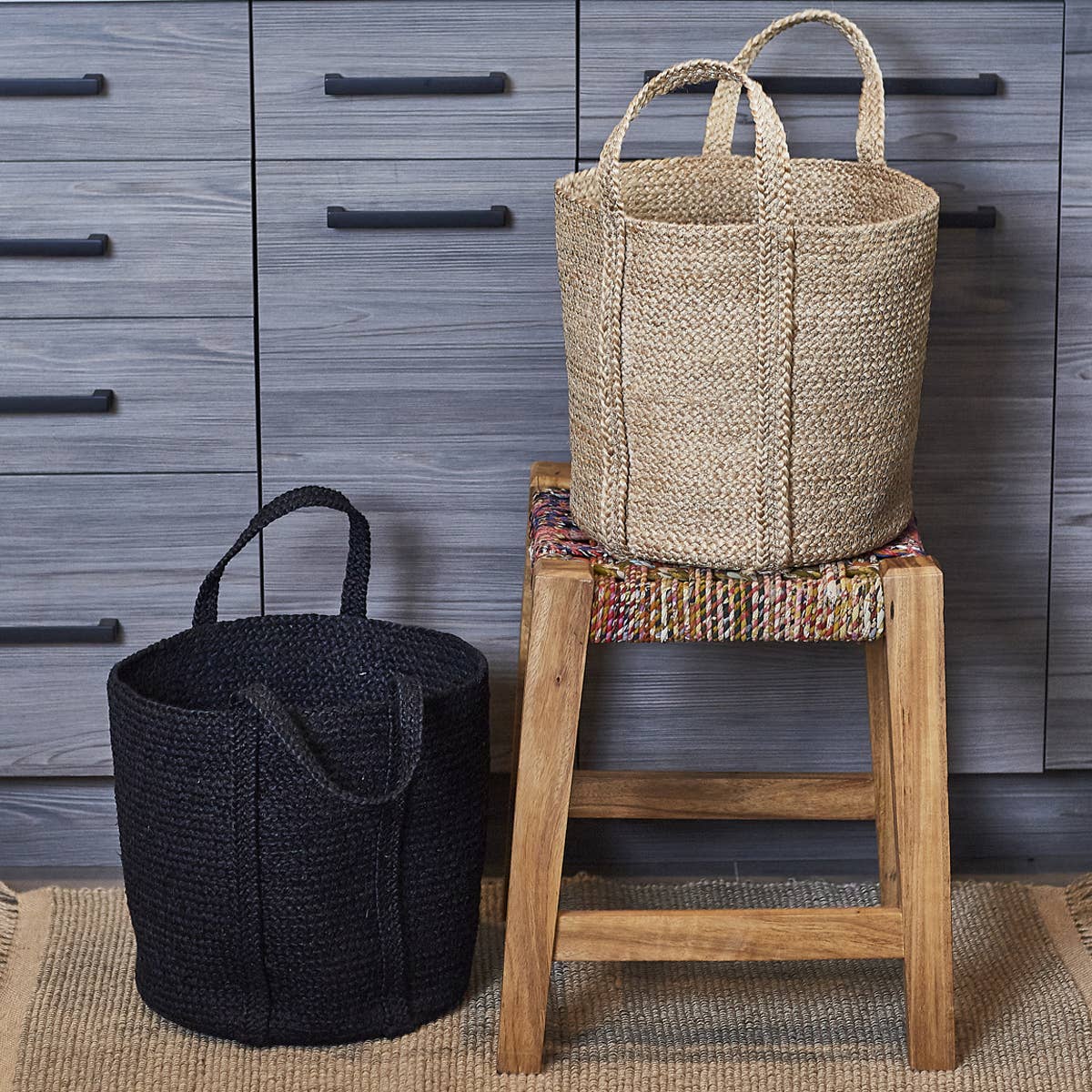 Kata Basket With Handle - Black - Public Mercantile