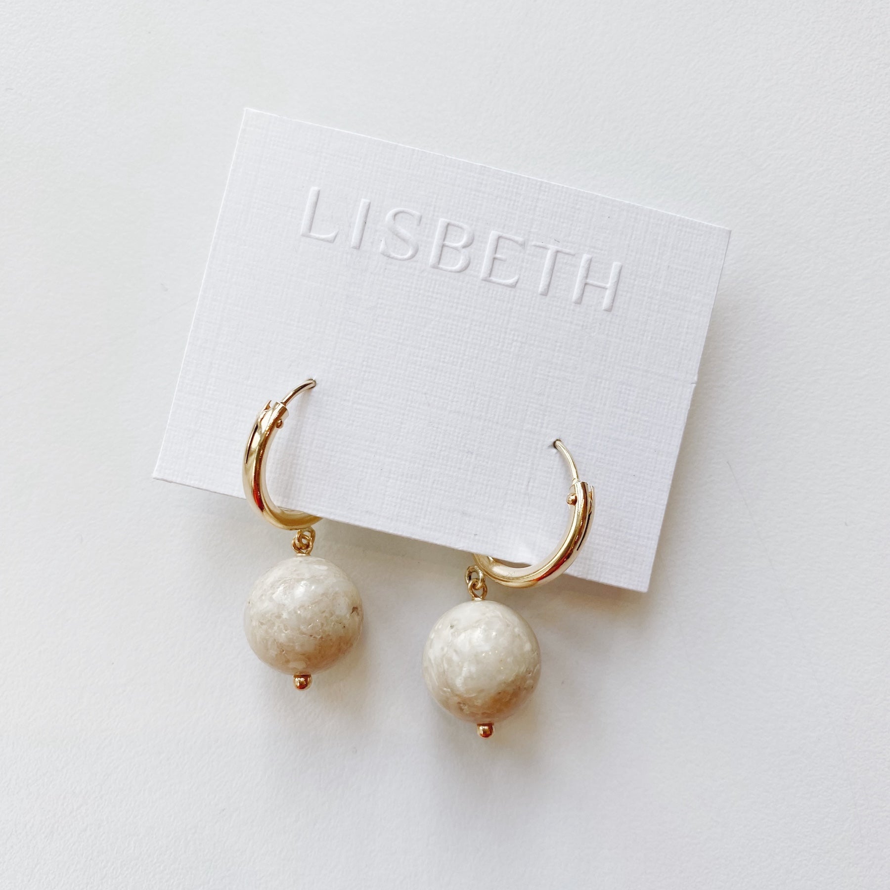 Boucles d'oreilles Boule Riverstone en or — Lisbeth