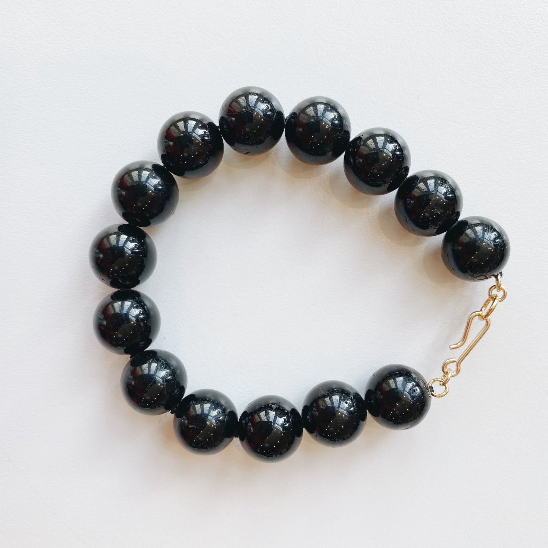 Bracelet Grande Boule Tourmaline Noire — Lisbeth