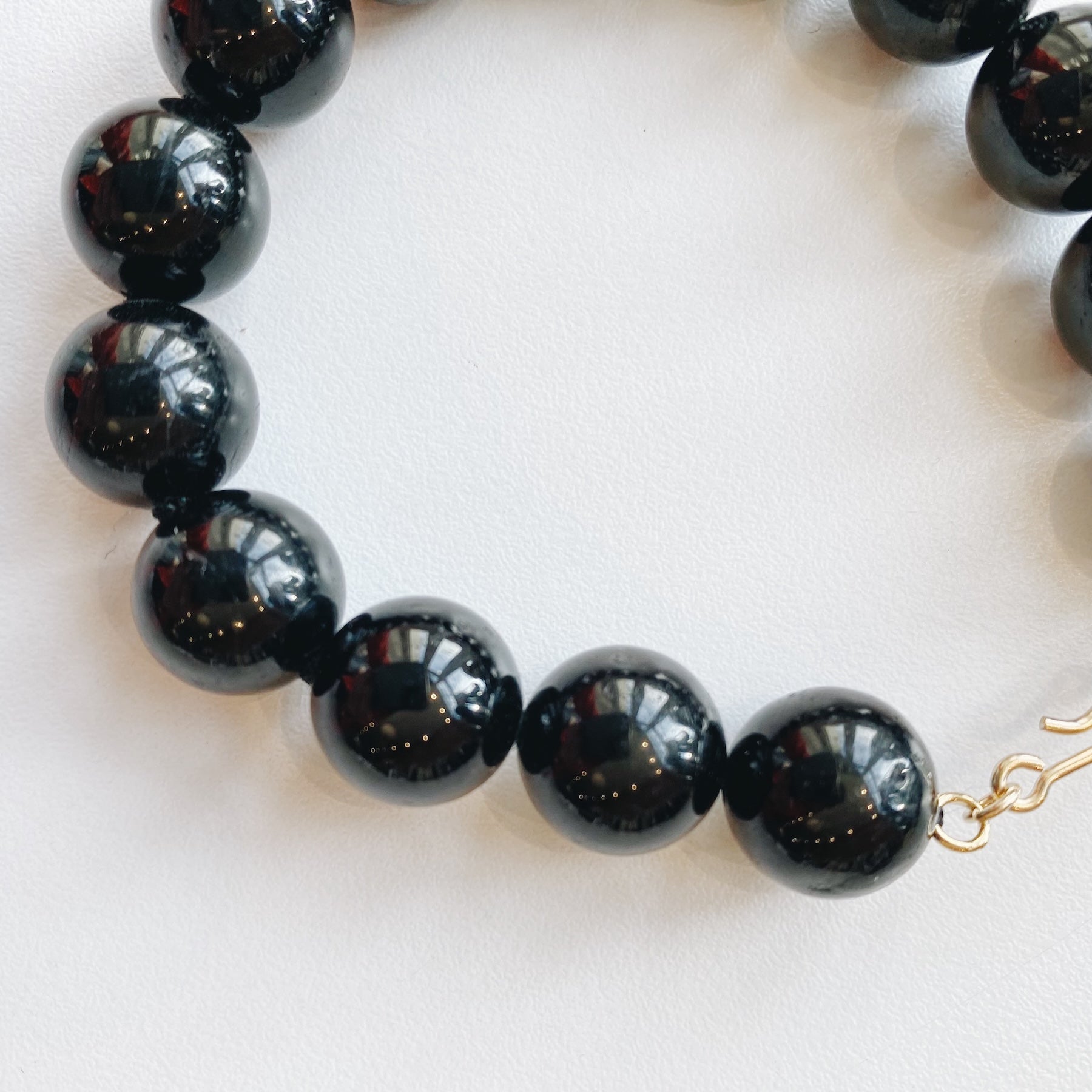Bracelet Grande Boule Tourmaline Noire — Lisbeth